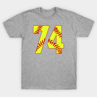 Fastpitch Softball Number 74 #74 Softball Shirt Jersey Uniform Favorite Player Biggest Fan T-Shirt